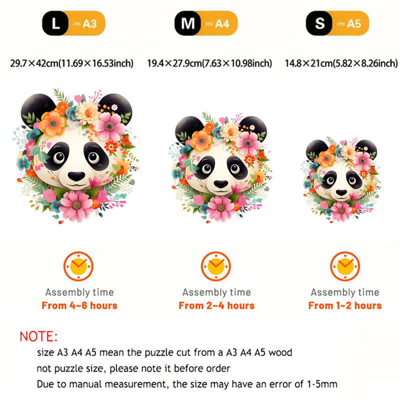 Rubbyoo Spring Floral Happy Panda -2 Wooden Jigsaw Puzzle - image 2