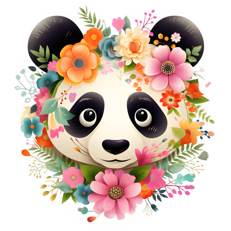 Rubbyoo Spring Floral Happy Panda -2 Wooden Jigsaw Puzzle - A3 - Wooden Gift Packaging - image 0