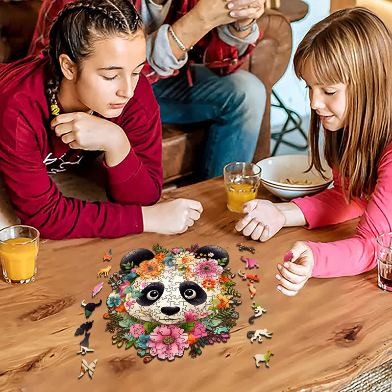 Rubbyoo Spring Floral Happy Panda -2 Wooden Jigsaw Puzzle - image 3