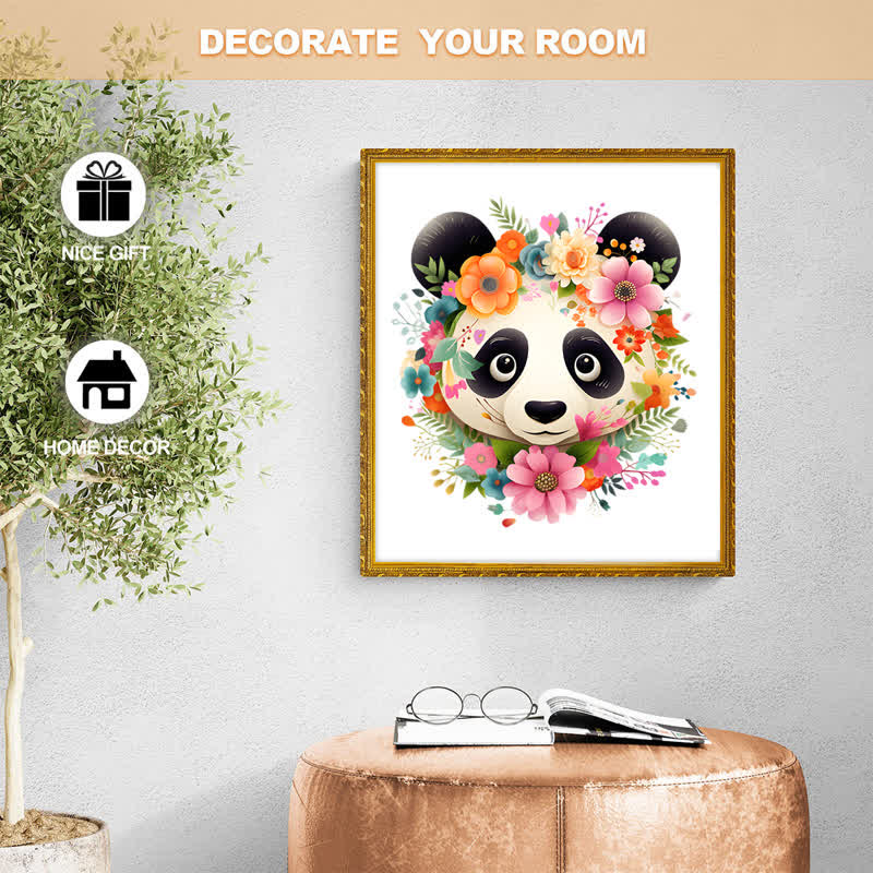 Rubbyoo Spring Floral Happy Panda -2 Wooden Jigsaw Puzzle - image 4