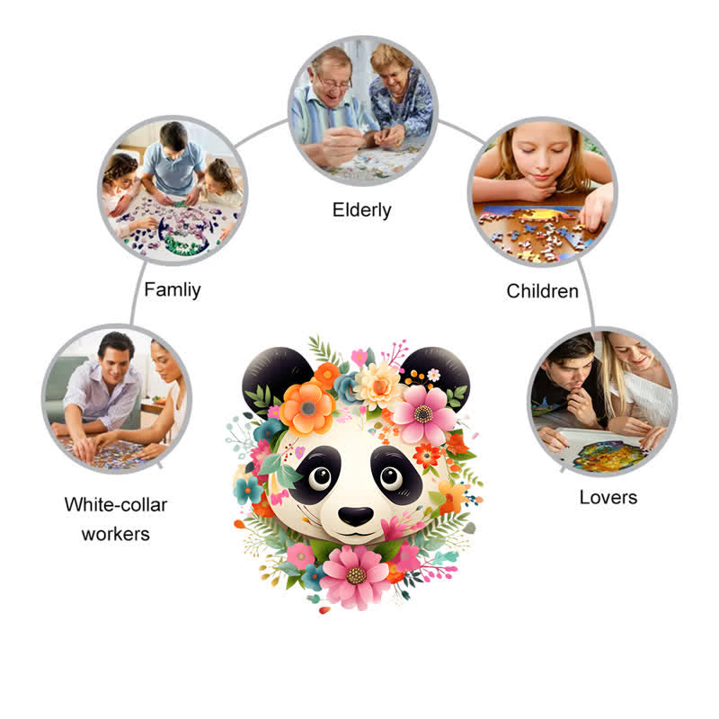 Rubbyoo Spring Floral Happy Panda -2 Wooden Jigsaw Puzzle - image 6
