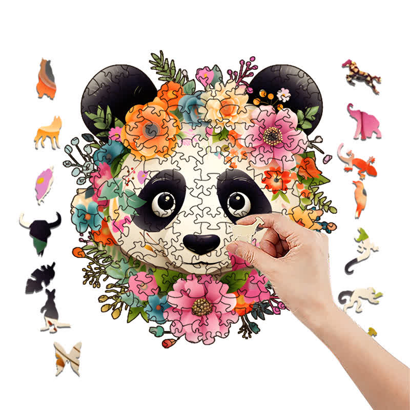 Rubbyoo Spring Floral Happy Panda -2 Wooden Jigsaw Puzzle - image 8