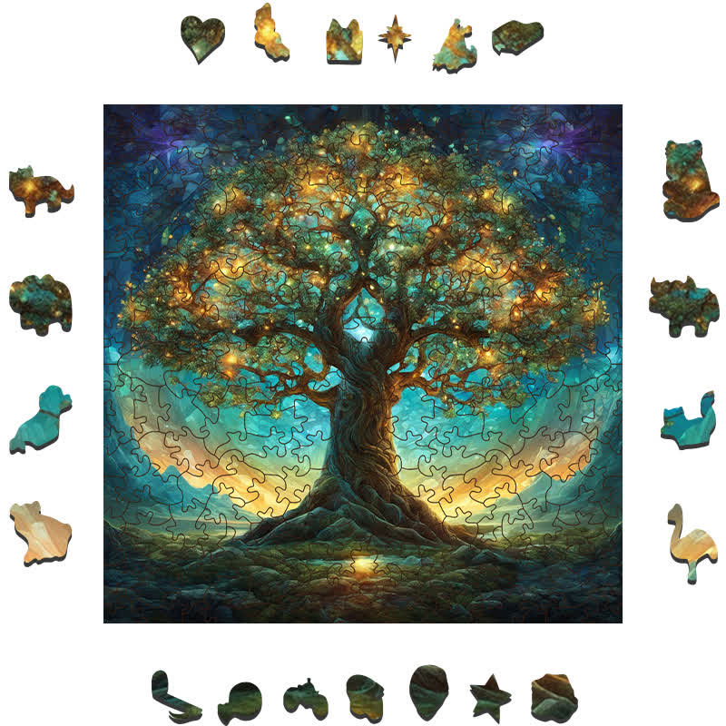 Rubbyoo Tree of Nightlife - Wooden Jigsaw Puzzle - image 1