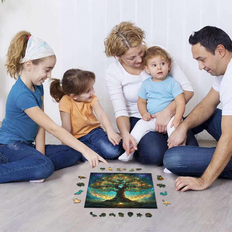 Rubbyoo Tree of Nightlife - Wooden Jigsaw Puzzle - image 3