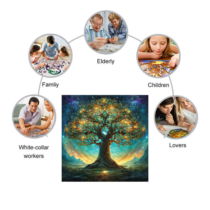 Rubbyoo Tree of Nightlife - Wooden Jigsaw Puzzle - image 6