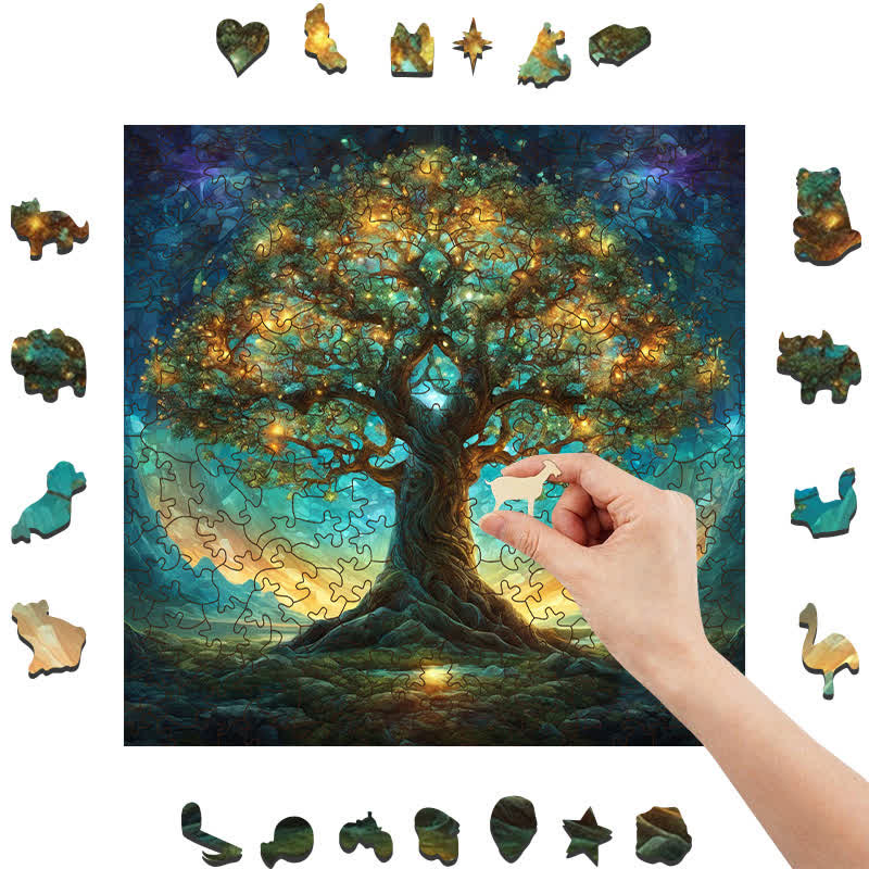 Rubbyoo Tree of Nightlife - Wooden Jigsaw Puzzle - image 5