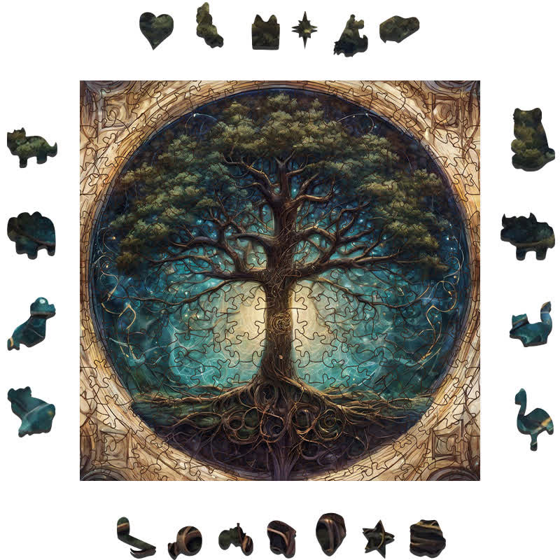 Rubbyoo Ornate Celestial Tree of Life  - Wooden Jigsaw Puzzle - image 1