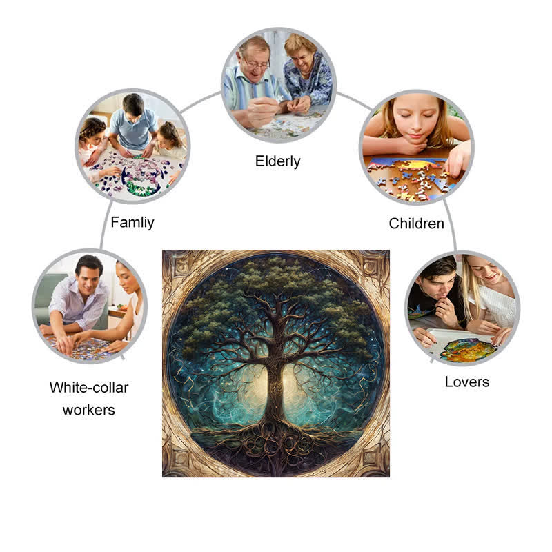 Rubbyoo Ornate Celestial Tree of Life  - Wooden Jigsaw Puzzle - image 4