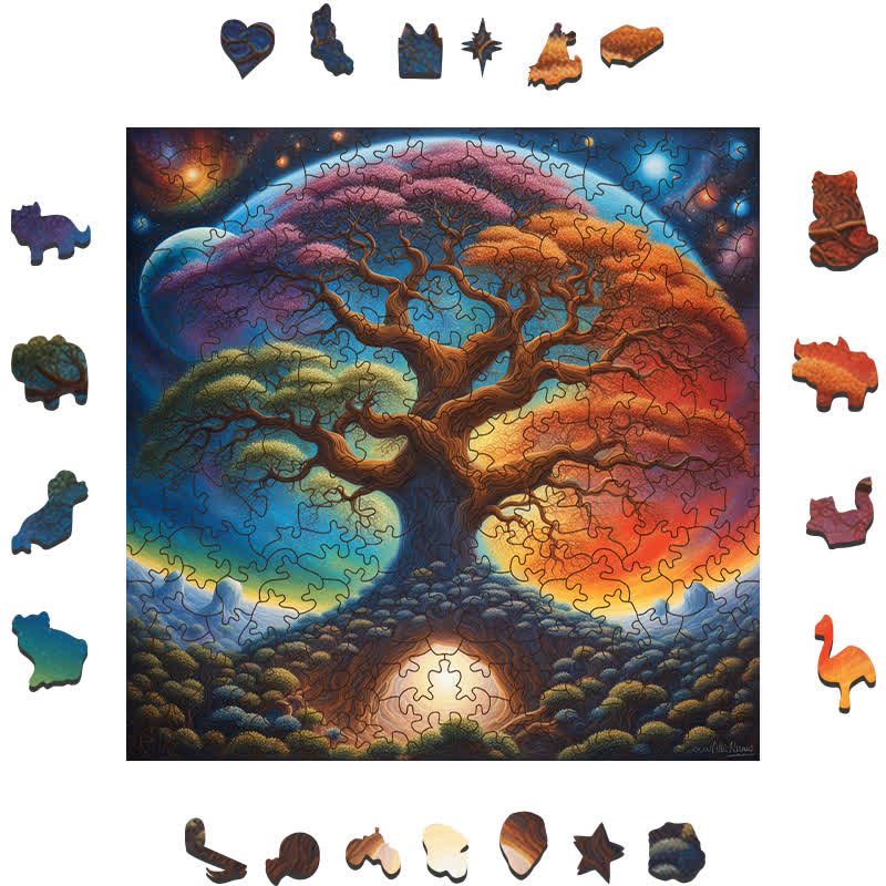 Rubbyoo Cosmic Tree Of Life - Wooden Jigsaw Puzzle - image 1