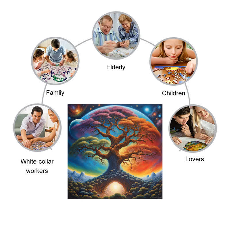 Rubbyoo Cosmic Tree Of Life - Wooden Jigsaw Puzzle - image 3