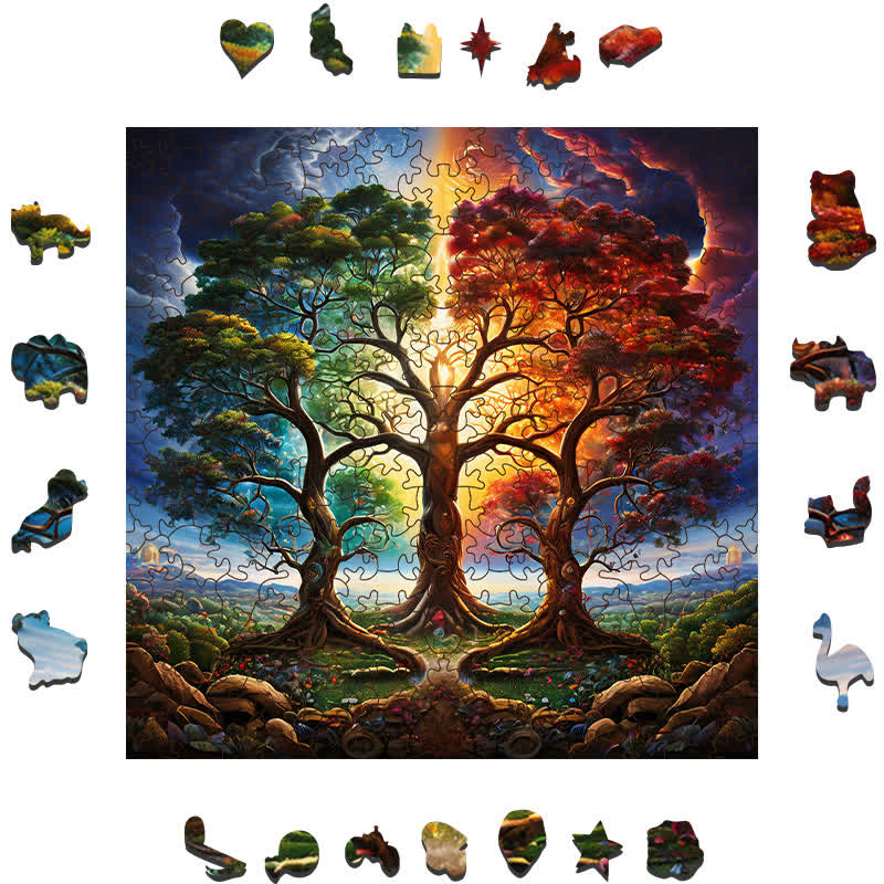 Rubbyoo Ornate Celestial Tree of Life  -2 Wooden Jigsaw Puzzle - image 1