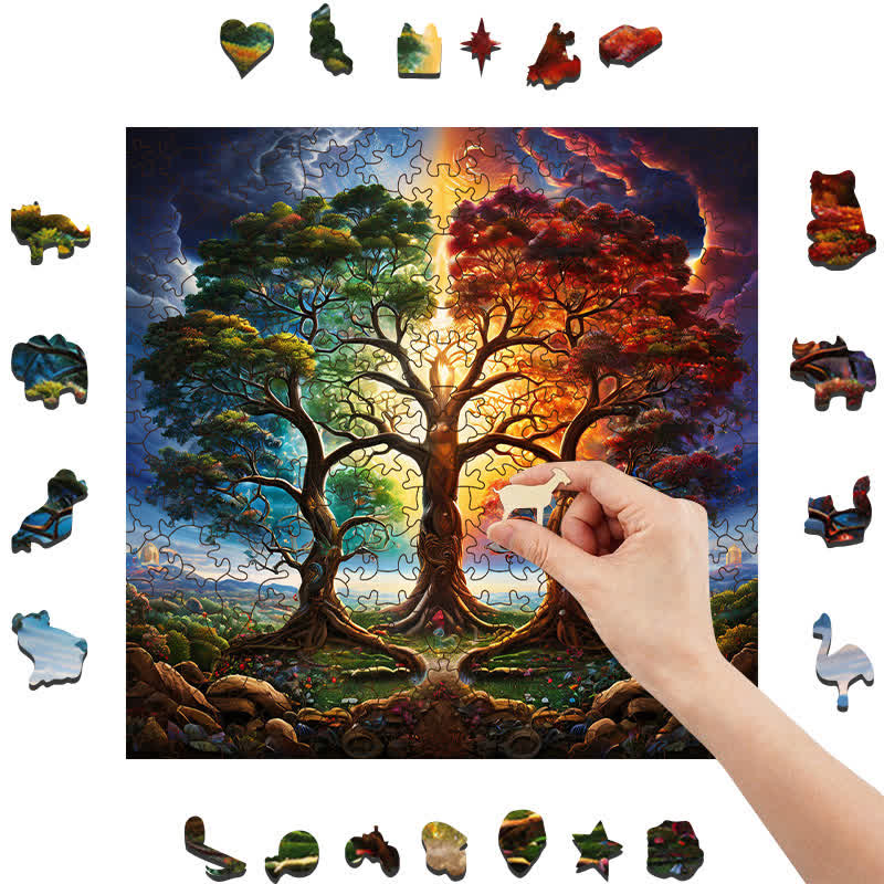 Rubbyoo Ornate Celestial Tree of Life  -2 Wooden Jigsaw Puzzle - image 5