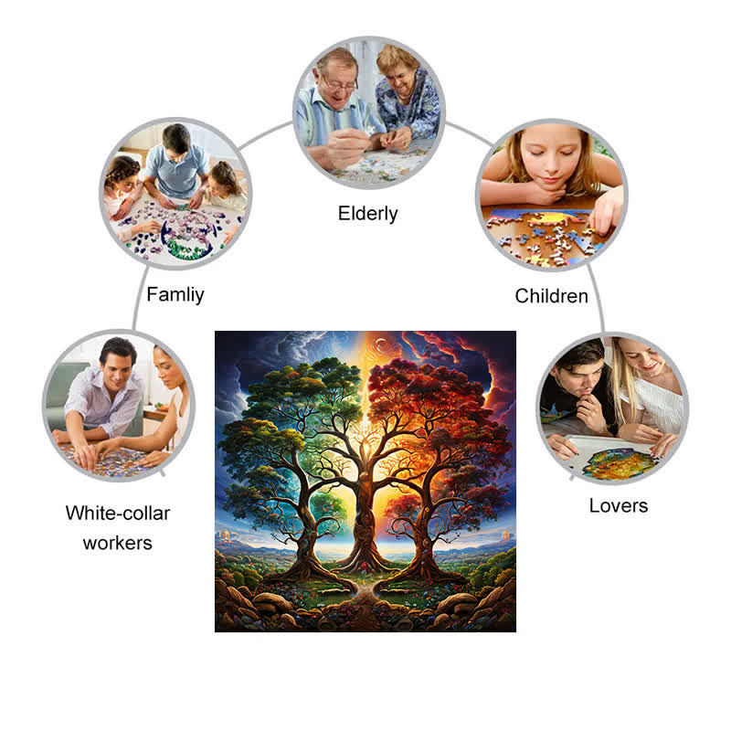 Rubbyoo Ornate Celestial Tree of Life  -2 Wooden Jigsaw Puzzle - image 3