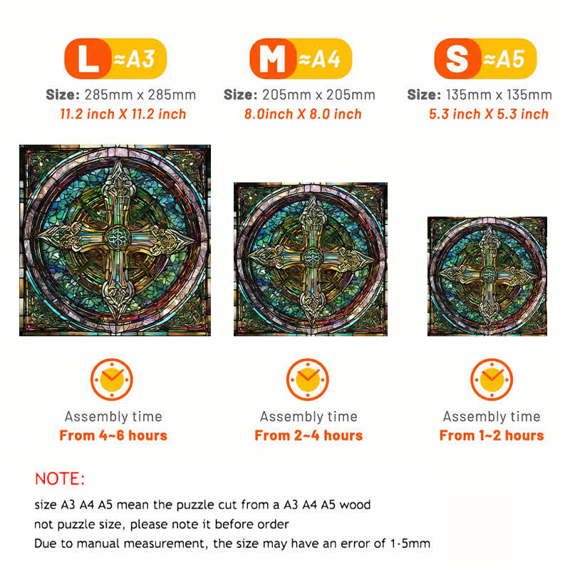 Rubbyoo Celtic Cross with Ancient Runes - Wooden Jigsaw Puzzle - image 2