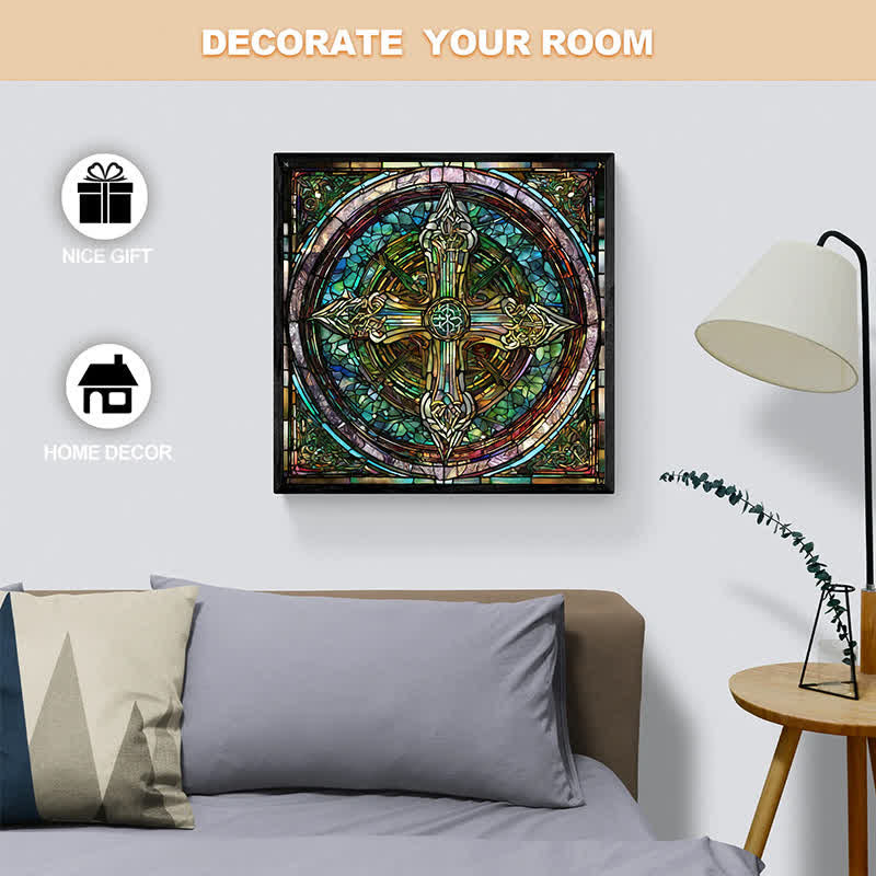 Rubbyoo Celtic Cross with Ancient Runes - Wooden Jigsaw Puzzle - image 3