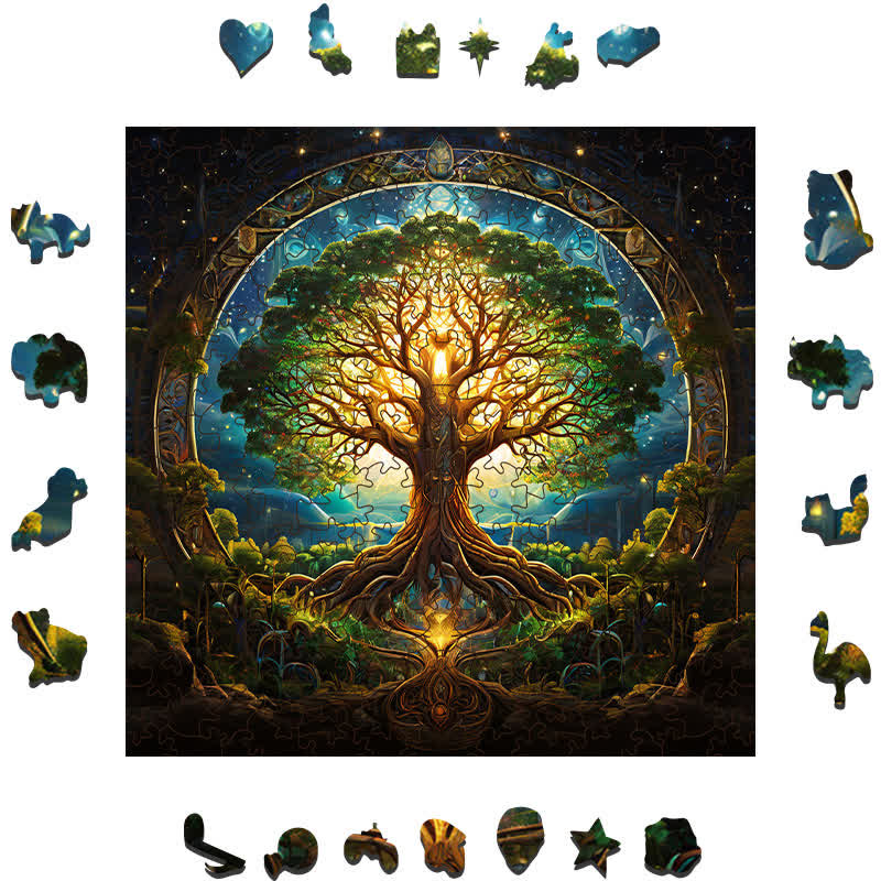 Rubbyoo Mythical Tree Of The World Yggdrasil - 2 Wooden Jigsaw Puzzle - image 1