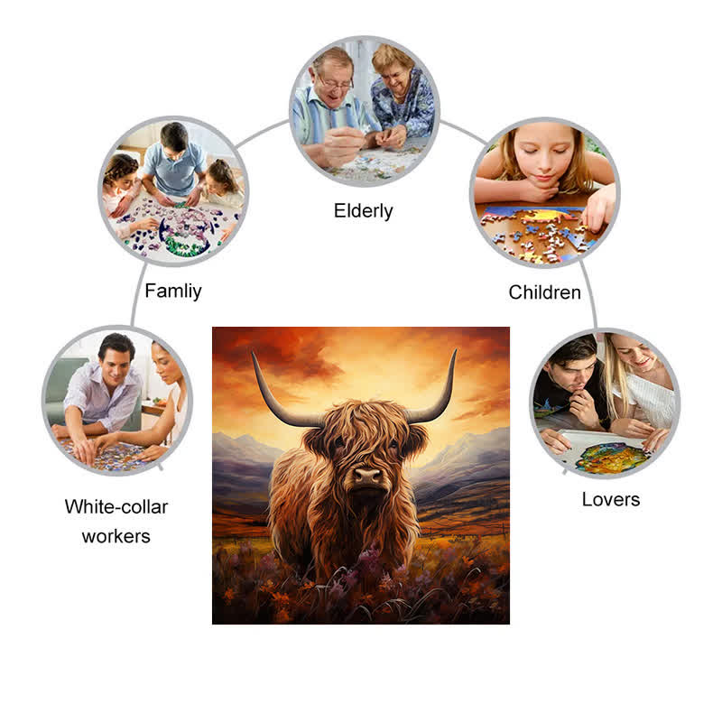 Rubbyoo Highland Cow - Wooden Jigsaw Puzzle - image 2