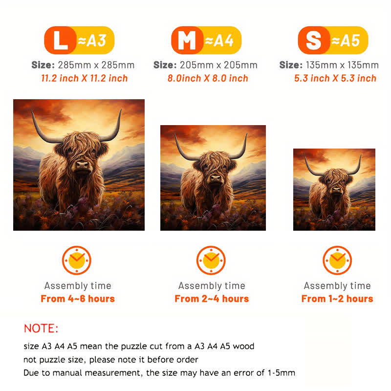 Rubbyoo Highland Cow - Wooden Jigsaw Puzzle - image 3