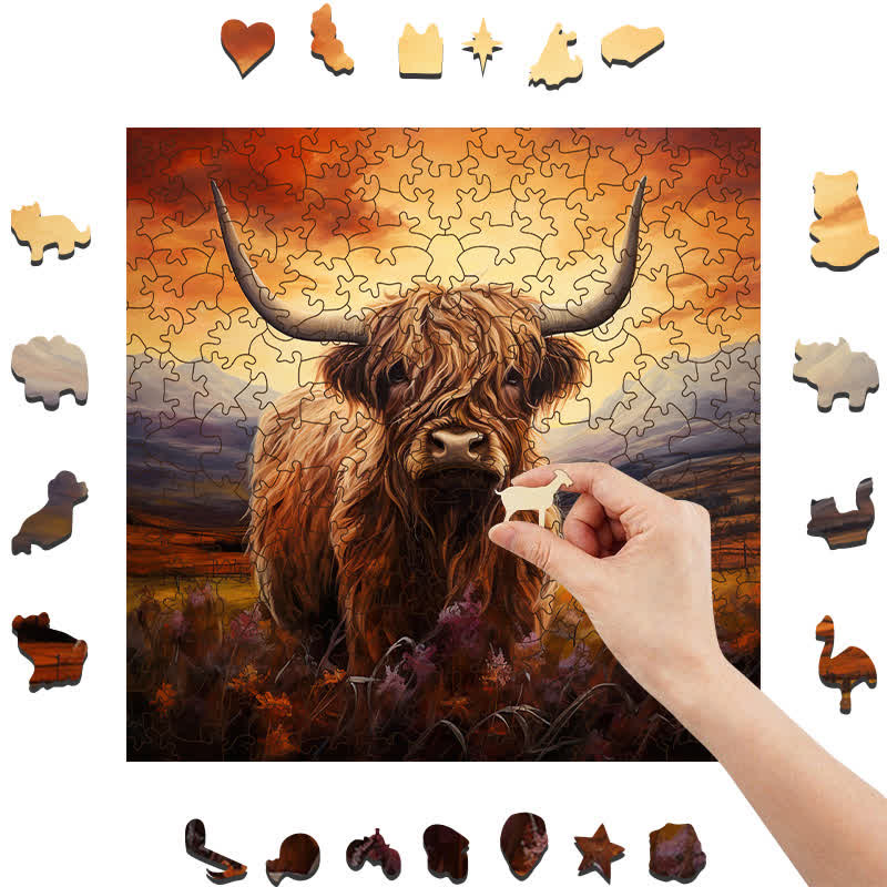 Rubbyoo Highland Cow - Wooden Jigsaw Puzzle - image 6