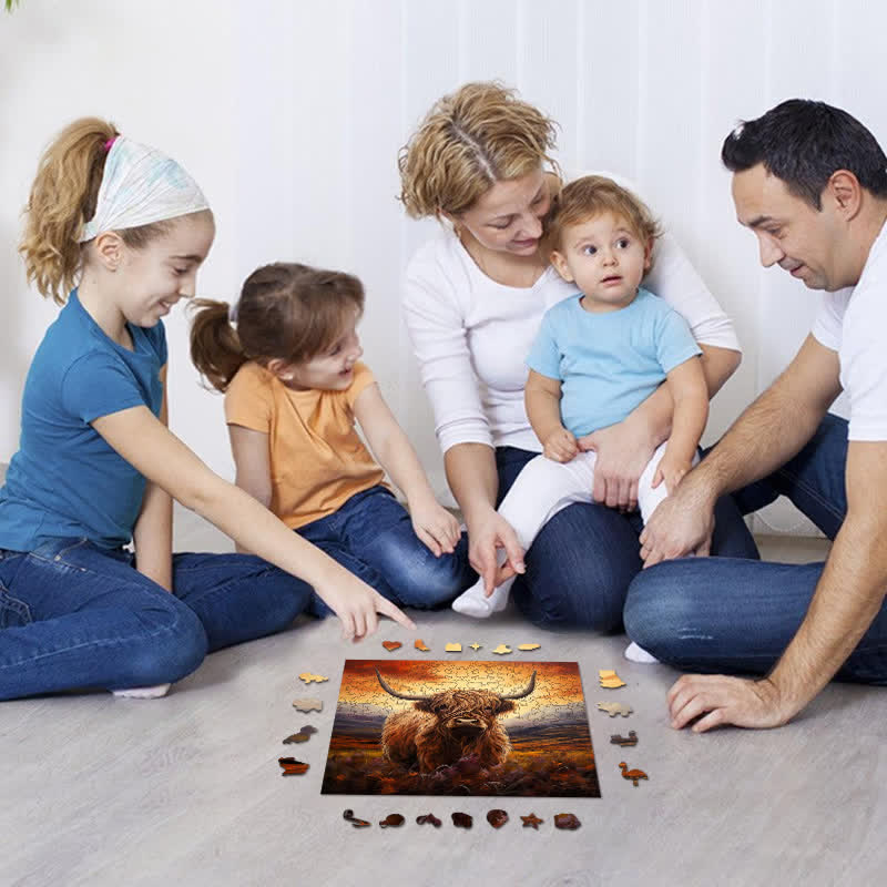 Rubbyoo Highland Cow - Wooden Jigsaw Puzzle - image 5