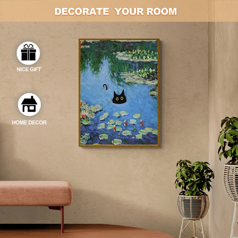 Rubbyoo Water Lilies And Black Cat - Wooden Jigsaw Puzzle - image 7