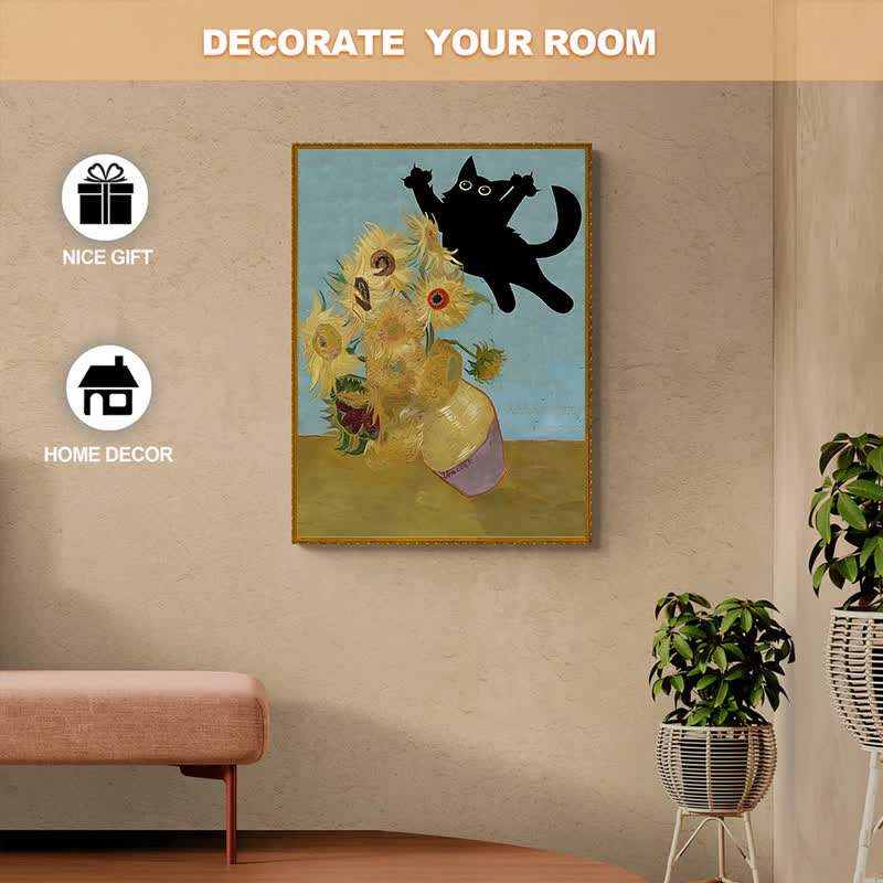 Rubbyoo Sunflowers Cat - Wooden Jigsaw Puzzle - image 8