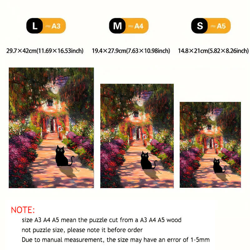 Rubbyoo Monet Garden Cat - Wooden Jigsaw Puzzle - image 3