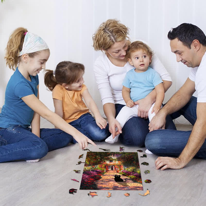 Rubbyoo Monet Garden Cat - Wooden Jigsaw Puzzle - image 5