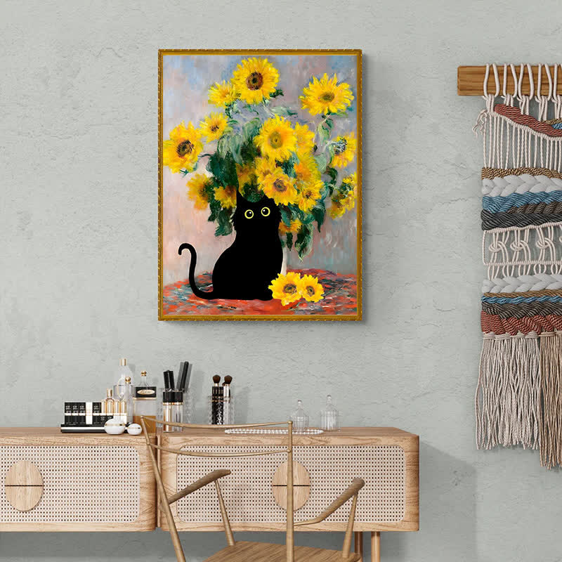 Rubbyoo Claude Monet Sunflowers Cat - Wooden Jigsaw Puzzle - image 6