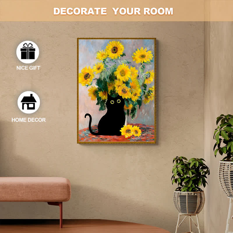 Rubbyoo Claude Monet Sunflowers Cat - Wooden Jigsaw Puzzle - image 8