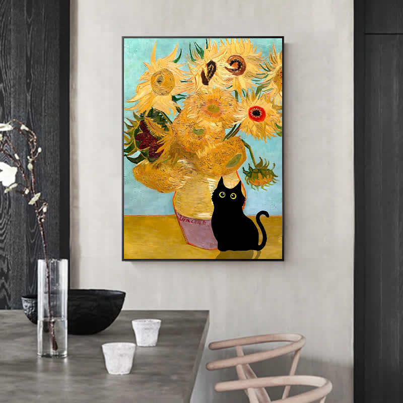 Rubbyoo Cat with Sunflowers - Wooden Jigsaw Puzzle - image 4