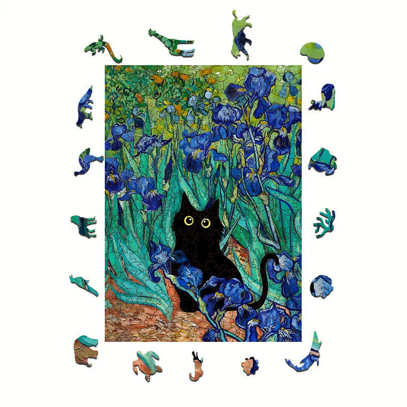 Rubbyoo Irises Cat - Wooden Jigsaw Puzzle - image 1