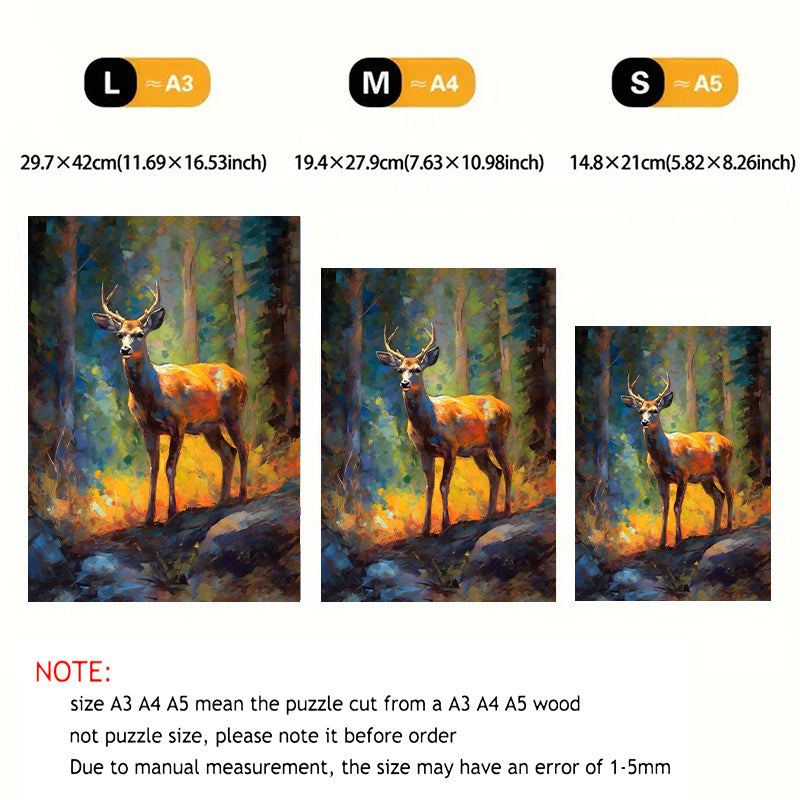 Rubbyoo Deer on the Rock in Yosemite's Forest - Wooden Jigsaw Puzzle  - image 2