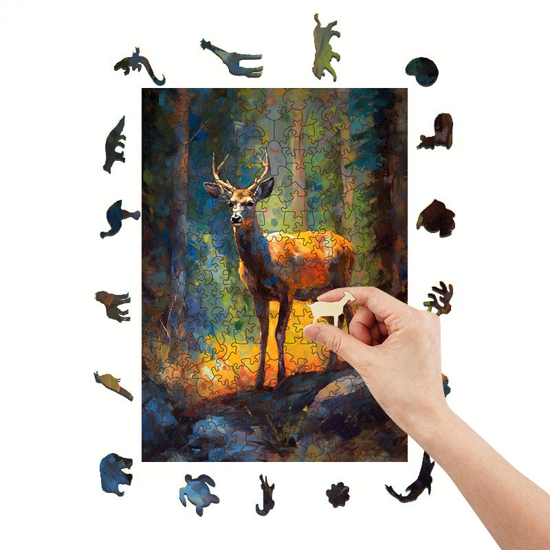Rubbyoo Deer on the Rock in Yosemite's Forest - Wooden Jigsaw Puzzle  - image 7