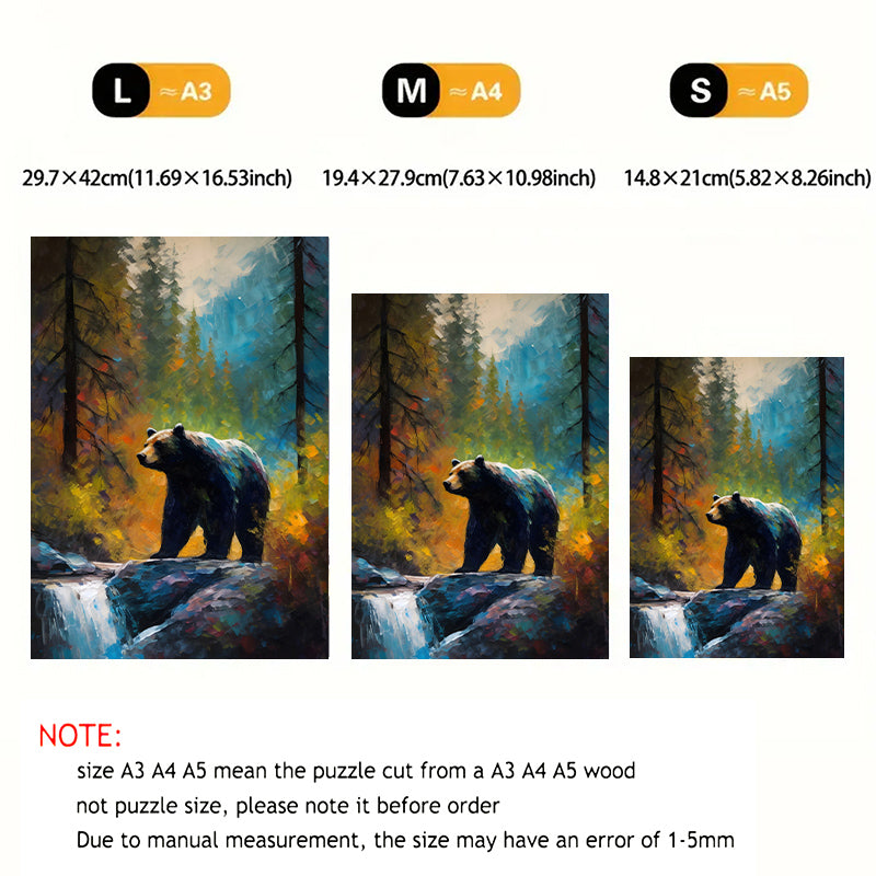 Rubbyoo Bear on the Rock by Yosemite Creek - Wooden Jigsaw Puzzle  - image 2