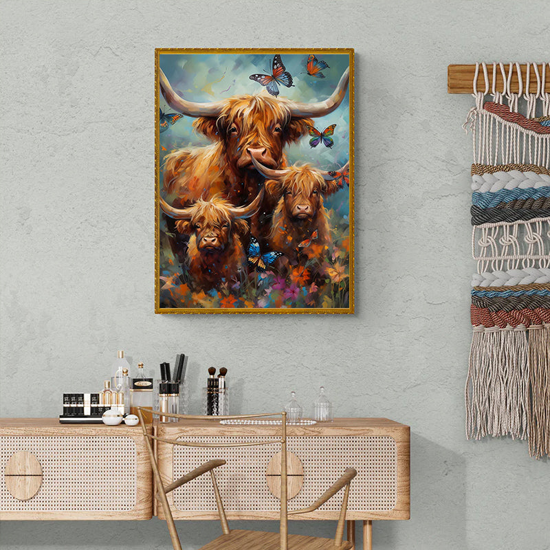Rubbyoo Highland cow with butterflies - Wooden Jigsaw Puzzle  - image 5