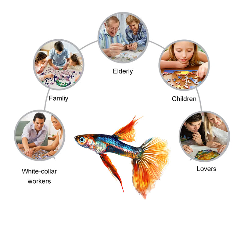 Rubbyoo Colorful tropical fish - Wooden Jigsaw Puzzle  - image 6