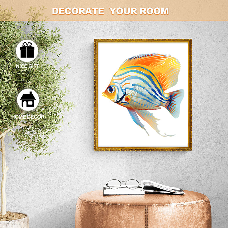 Rubbyoo Tropical Zebrasoma Fish Isolated - Wooden Jigsaw Puzzle  - image 3