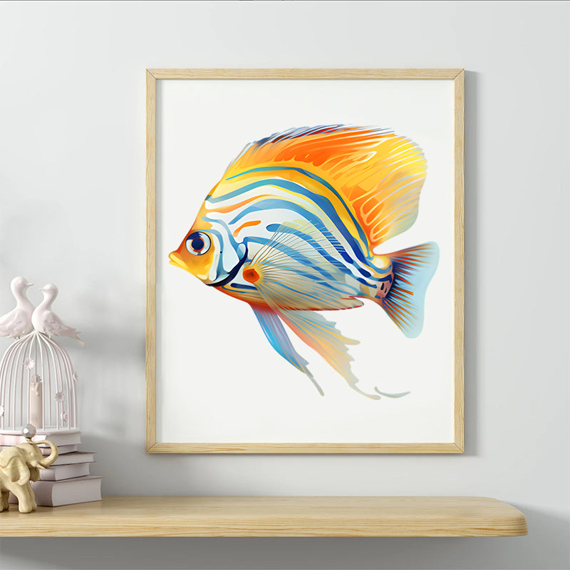 Rubbyoo Tropical Zebrasoma Fish Isolated - Wooden Jigsaw Puzzle  - image 5