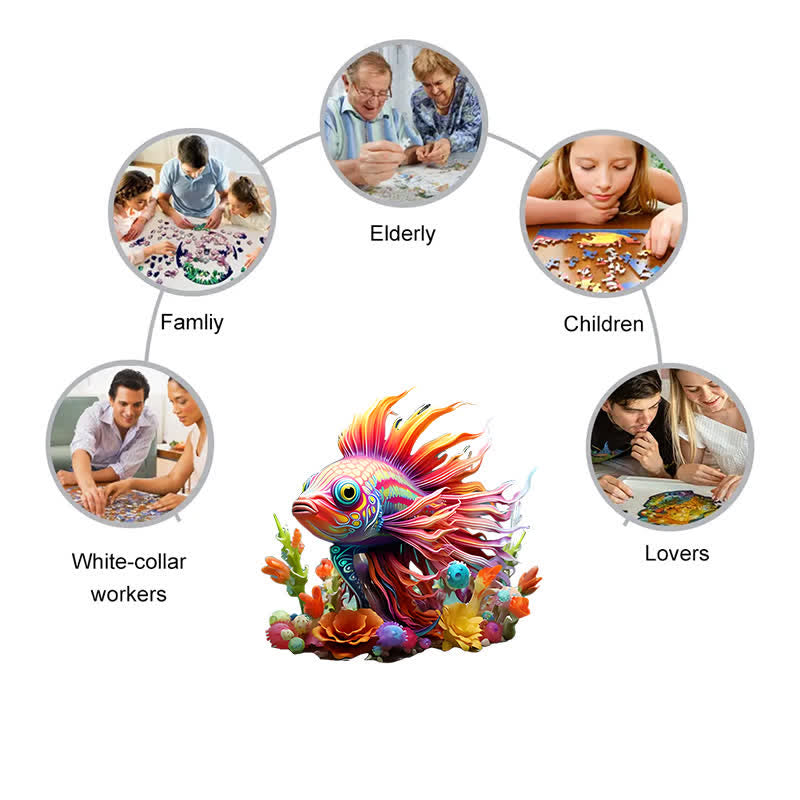 Colorful Fishe - Wooden Jigsaw Puzzle - image 4