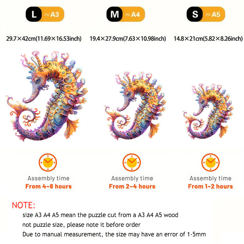 Colorful seahorse - Wooden Jigsaw Puzzle - image 2