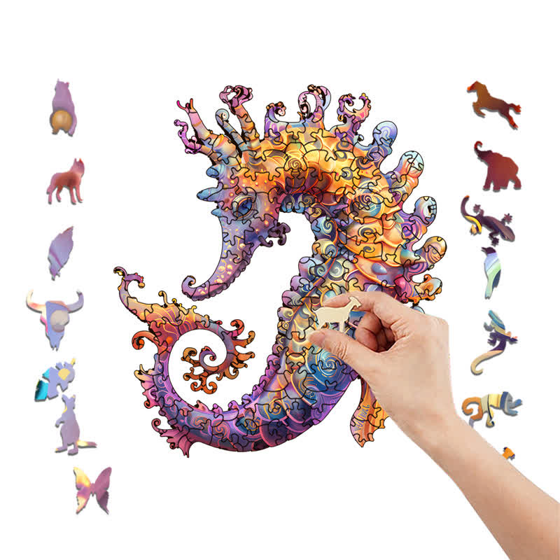 Colorful seahorse - Wooden Jigsaw Puzzle - image 7