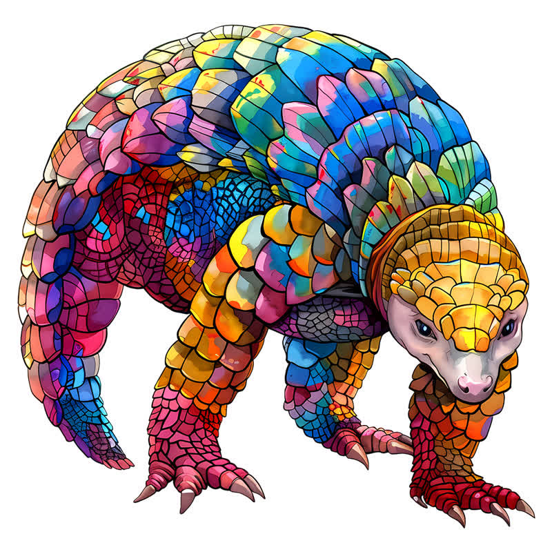Colorful  Pangolin - Wooden Jigsaw Puzzle - A3 - Wooden Gift Packaging - image 0