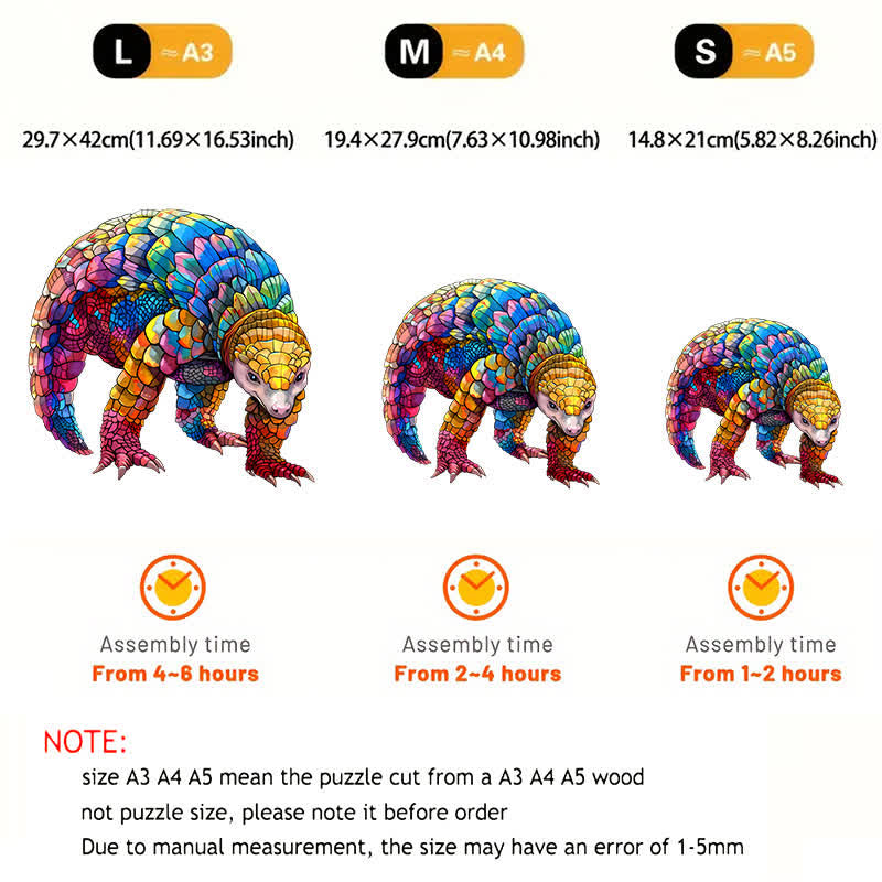 Colorful  Pangolin - Wooden Jigsaw Puzzle - image 2
