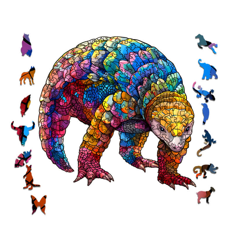 Colorful  Pangolin - Wooden Jigsaw Puzzle - image 1