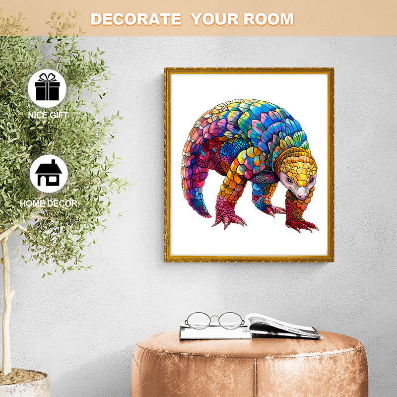 Colorful  Pangolin - Wooden Jigsaw Puzzle - image 6
