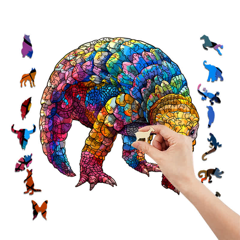 Colorful  Pangolin - Wooden Jigsaw Puzzle - image 7