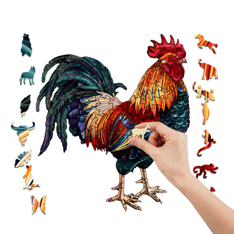 Rooster Hen - Wooden Jigsaw Puzzle - image 7