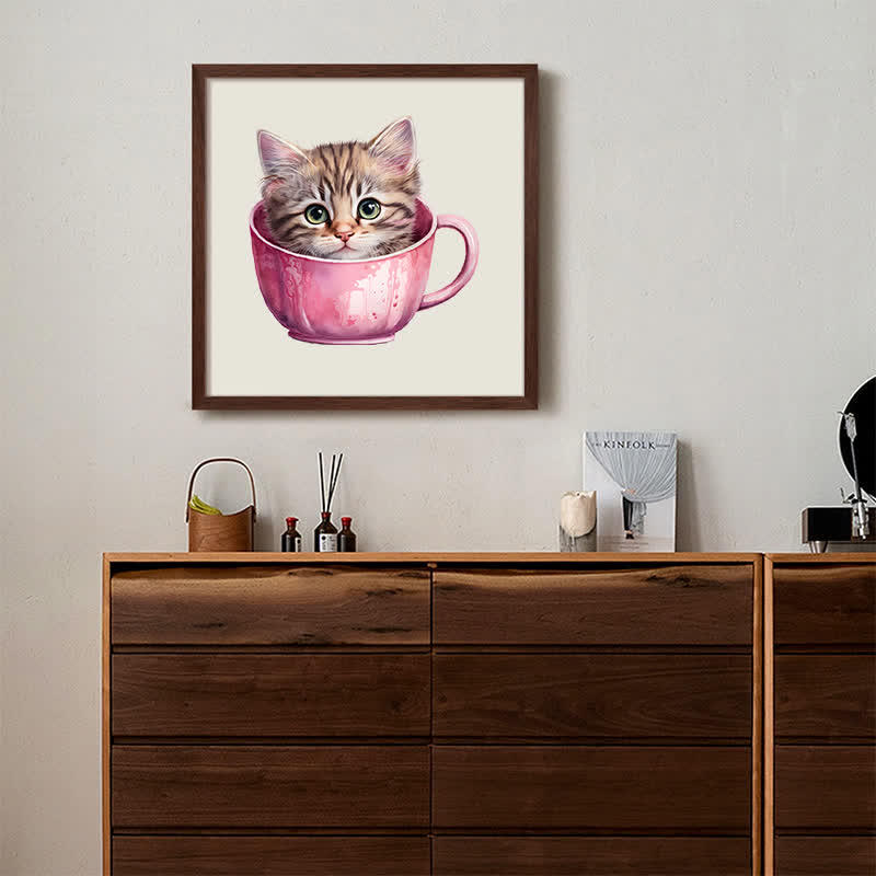  Cute teacup cat -3 Wooden Jigsaw Puzzle - image 3