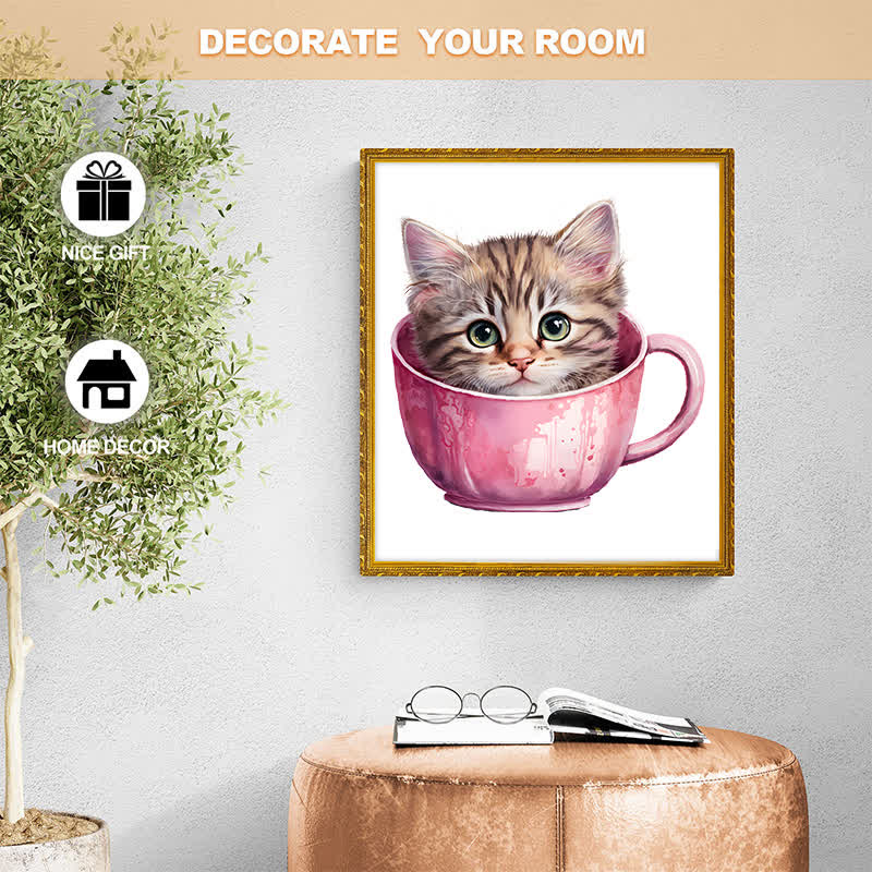  Cute teacup cat -3 Wooden Jigsaw Puzzle - image 5